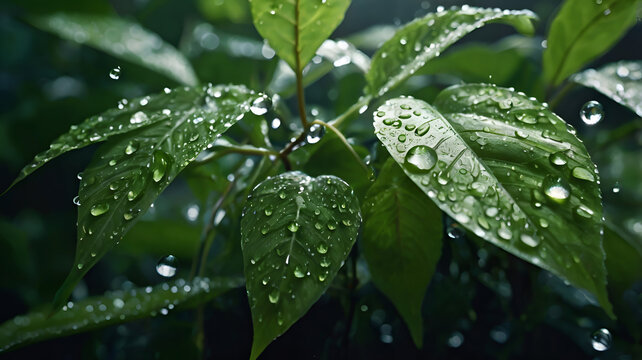 Water drops on a leaf, 300dpi