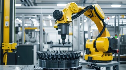 Large-scale 3D printer creating complex industrial components