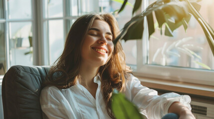 Inner Harmony: A Young Woman Finding Peace and Balance at Home