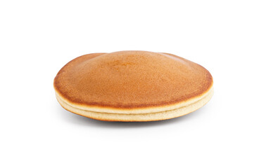 Tasty pancake on white background