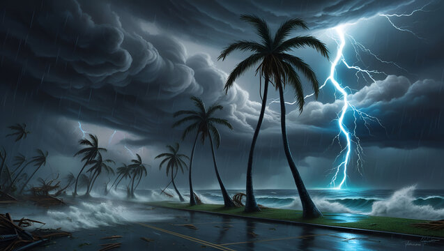 landscape with palm trees' 300dpi