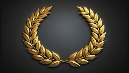 Gold laurel wreath symbolizing achievement and success on a dark background, gold, award, laurel wreath, achievement