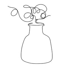continuous line drawing of experiment tool isolated on transparent background. Vector illustration