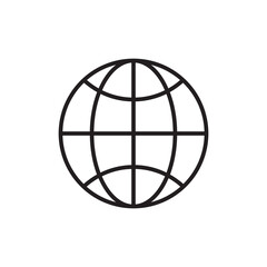 Globe icon, isolated. simple flat linear illustration on white background..eps