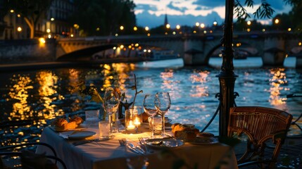 Romantic paris  candlelit dinners at charming bistros and gourmet picnics by the seine