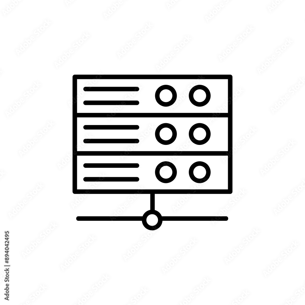 Poster hosting server vector icon. simple flat black linear illustration on white background..eps