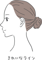 きれいな横顔の女性のイラスト