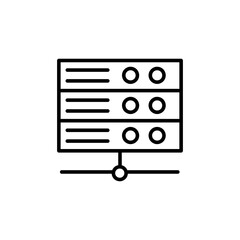 Hosting server vector icon. simple flat black linear illustration on white background..eps