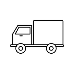 Truck icon. Flat design simple flat linear illustration on white background..eps