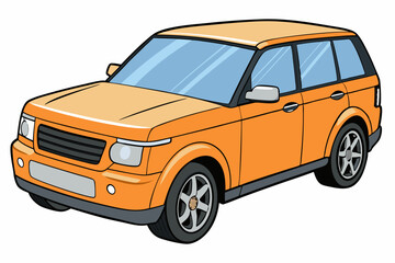 Range Rover Car Vector Illustration White Background, Cartoon, Clipart, Line Art Design, Range Rover car vector illustration with a white background in cartoon, clipart, and line art style.