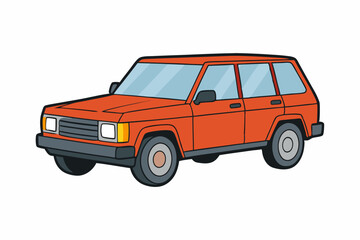 Range Rover Car Vector Illustration White Background, Cartoon, Clipart, Line Art Design, Range Rover car vector illustration with a white background in cartoon, clipart, and line art style.