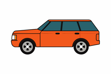 Range Rover Car Vector Illustration White Background, Cartoon, Clipart, Line Art Design, Range Rover car vector illustration with a white background in cartoon, clipart, and line art style.