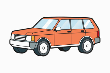 Range Rover Car Vector Illustration White Background, Cartoon, Clipart, Line Art Design, Range Rover car vector illustration with a white background in cartoon, clipart, and line art style.