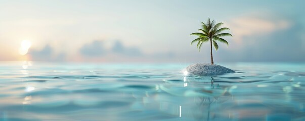 Fototapeta premium Hidden Treasure focus on, adventure story, vibrant, Composite, tropical island