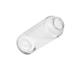 Open empty glass ampoule isolated on white