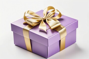 Obraz premium purple gift boxes with ribbons decorated for a celebration isolated white background