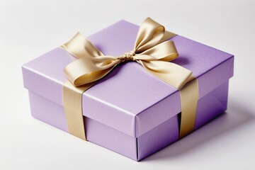 Obraz premium purple gift boxes with ribbons decorated for a celebration isolated white background