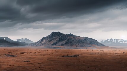 A dramatic portrayal of uranium mining in a desolate landscape, banner, with copy space