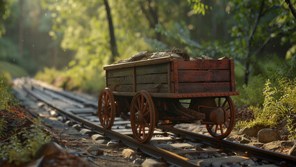 Obraz premium realistic high-resolution photo of handcar, with detailed background