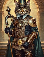 スチームパンクな世界で活躍する擬人化した猫 伯爵 騎士団 隊長