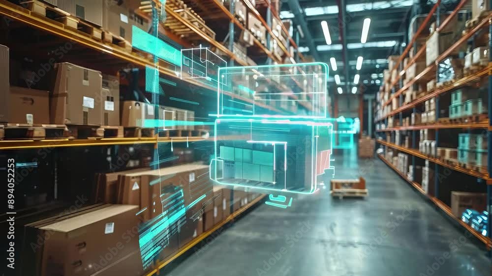 Poster smart warehouse management system using augmented reality technology to identify package picking and