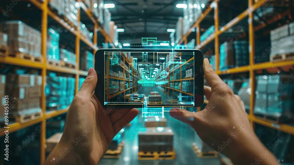 Poster smart warehouse management system using augmented reality technology to identify package picking and