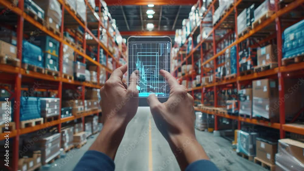 Poster smart warehouse management system using augmented reality technology to identify package picking and
