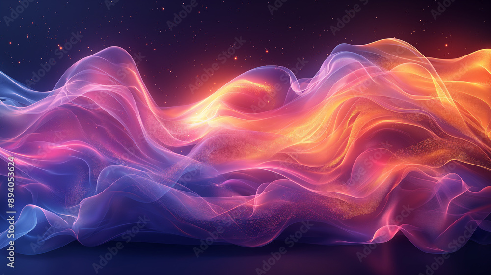 Poster vector. Futuristic colorful background. Backdrop with lines and waves.