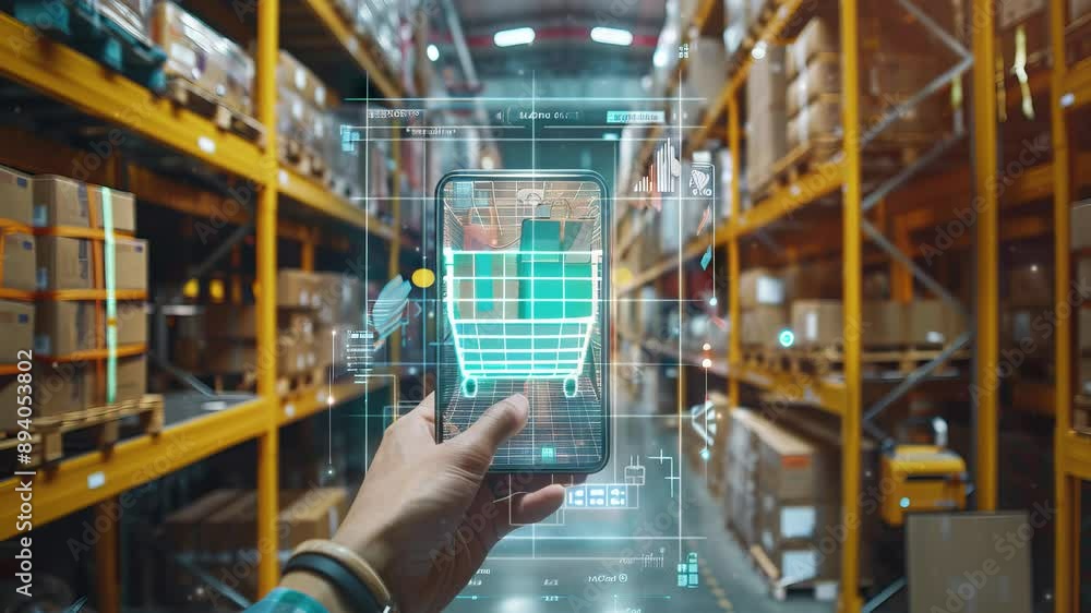Poster smart warehouse management system using augmented reality technology to identify package picking and