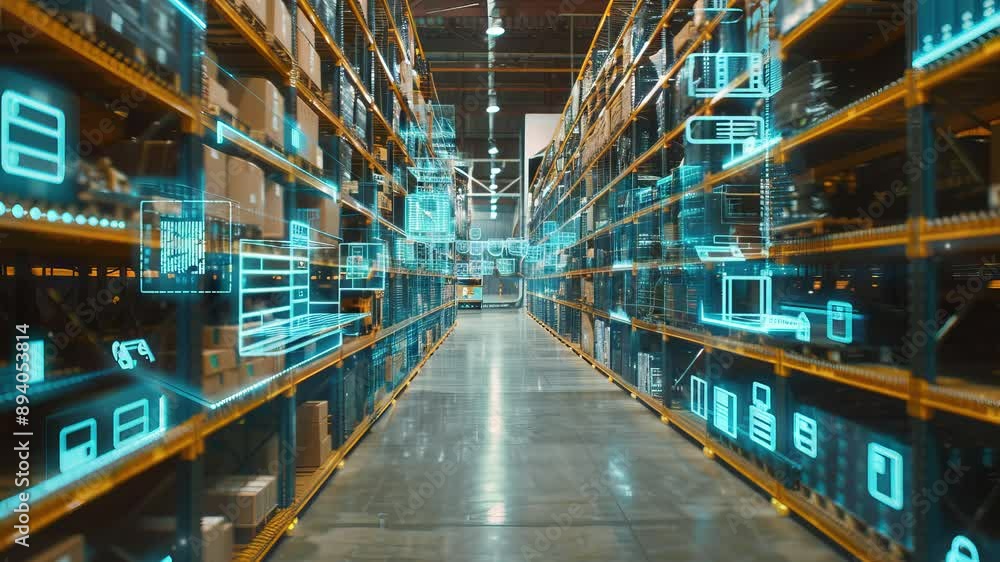 Poster smart warehouse management system using augmented reality technology to identify package picking and