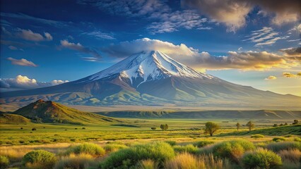 Majestic symphony of nature in Ararat's embrace, Mount Ararat, field, landscape, majestic, symphony, nature, beauty