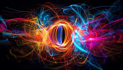 Obraz premium Abstract Light Trails and Swirls