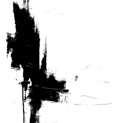 Black Brushstroke Sweeping Across a Pristine White Canvas