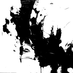 Black Brushstroke Textures Sweeping Across a Bright White Canvas