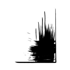 Minimalist Black Brush Marks Against Pure White Canvas