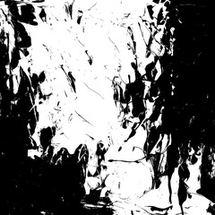 Pure White Canvas Dominated by Dynamic Black Brushstrokes