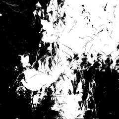 Pure White Canvas Dominated by Dynamic Black Brushstrokes