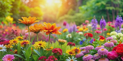 Beautiful flowers blooming in a vibrant garden , nature, blooming, colorful, garden, outdoors, summer, plant, flora, petals