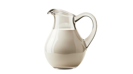 Glass jug of milk isolated on transparent background