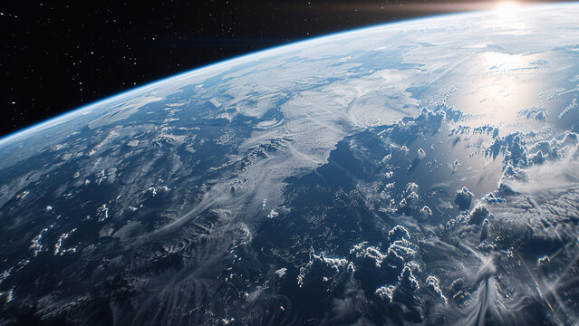 realistic high-resolution photo of low Earth orbit, with detailed background