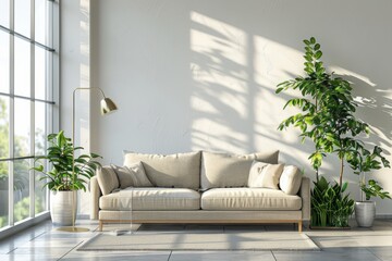 Modern scandinavian interior room created with Generative AI