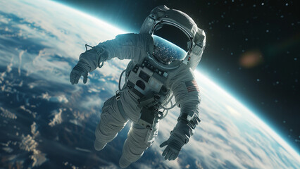 Fototapeta premium realistic high-resolution photo of microgravity, with detailed background