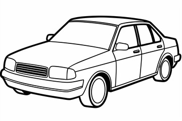 Luxury Car Vector Illustration on White Background Cartoons, Clipart And Line Art Design, Luxury car vector illustration on a white background in cartoon, clipart, and line art styles.