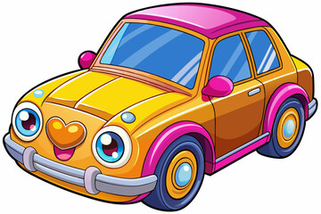 Luxury Car Vector Illustration on White Background Cartoons, Clipart And Line Art Design, Luxury car vector illustration on a white background in cartoon, clipart, and line art styles.