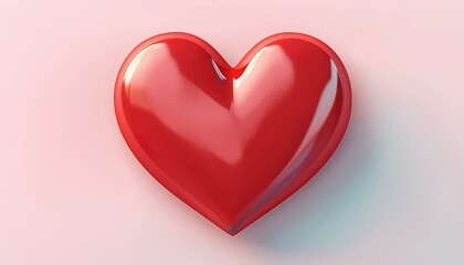 3d heart shape icon illustration shiny isolated on white background