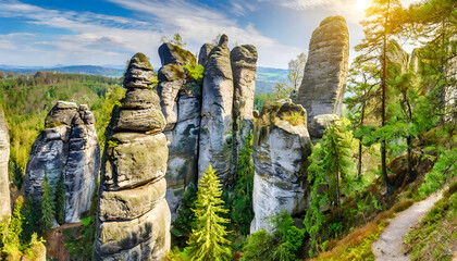 Majestic Rock Formations in Prachovske Skaly
