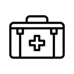 Obraz premium First aid kit icon, symbol, and vector, Can be used for web, print, and mobile. White background. EPS 10