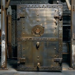 Heavyduty safe door, emphasizing security and protection in vaults