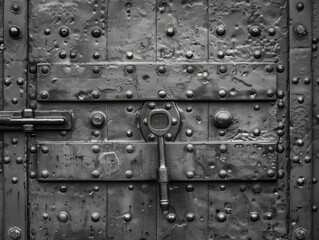 Fototapeta premium Heavyduty safe door, symbolizing fortification and security in banking