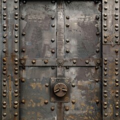 Fototapeta premium Secure metallic safe door representing security and fortification